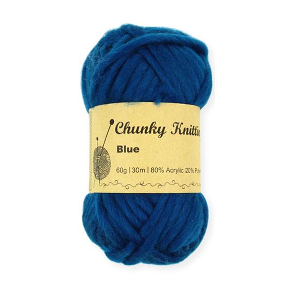 Chunky Knit Yarn 60gm 30mtr Blue